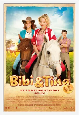 Image de Bibi & Tina - Poster - Le film + cadre interchangeable, Shinsuke® Maxi MDF blanc, vitre acrylique