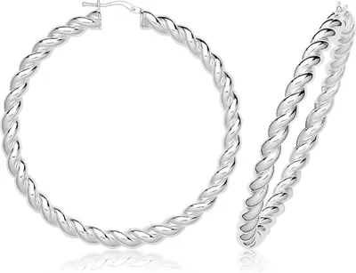 Produktbild von 925 Sterling Silber Damen - Paar Creolen - 50mm; TRS37231MM50