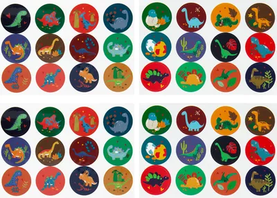 Produktbild von Oblique Unique 48 Dino Sticker Dinosaurier Aufkleber für Kinder Jungs zum Kindergeburtstag Spielen Basteln