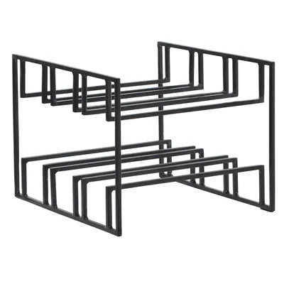 Obrázok produktu pre Držiak na víno na 6 fliaš 29x21x25 cm stojan na víno čierny kov | Wohnling