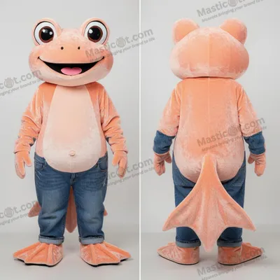 Produktbild von Plüsch-Frosch-Maskottchen MASTICOT in Pfirsich-Optik