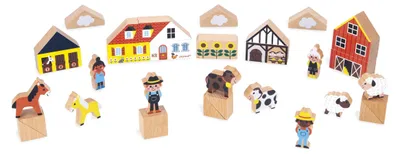 Productafbeelding van Janod Bouwblokken - Boerenhoeve speelset, constructieset voor kinderen