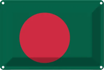 Produktbild von vianmo Blechschild 20x30 cm Bangladesch Bangladesh Flagge Fahne Wappen