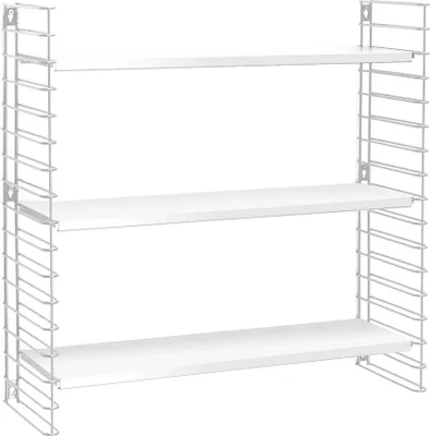 Produktbild von METALTEX 377603014 Bücherregal TOMADO mit 3 weißen Böden u. weißen Seiten / Hängeregal / TOMADO-Regalsystem
