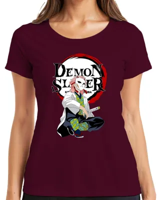 Produktbild von Demon Slayer Sabito Maske Anime Kimetsu no Yaiba Geschenk Damen T-Shirt, Burgundy, S