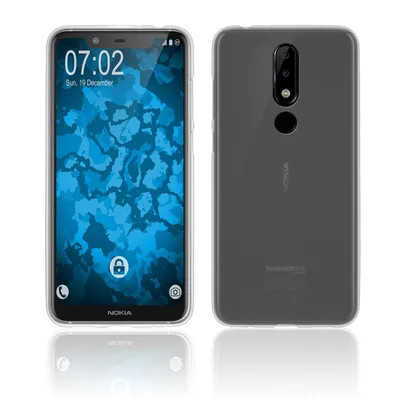Produktbild von PhoneNatic Case kompatibel mit  Nokia 5.1 Plus - transparent-weiß Silikon Hülle matt Cover