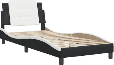 Image de vidaXL Cadre de lit sans matelas "Zadar" noir et blanc 80x200 cm similicuir