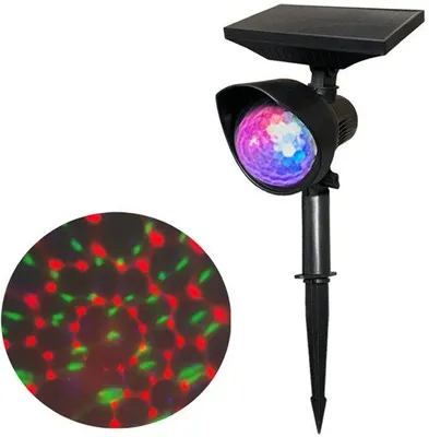 Obrázek produktu pro LED projektor se solárním panelem, vodotěsný a ideální pro venkovní použití a vánoční oslavy.
