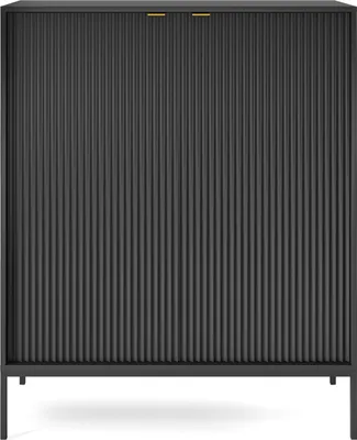 Zdjęcie produktu dla Komoda z szufladami - kolor czarny, 104 x 125 x 39 cm