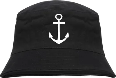 Produktbild von Anker Fischerhut - bedruckt - Bucket Hat Anglerhut Hut S/M Schwarz