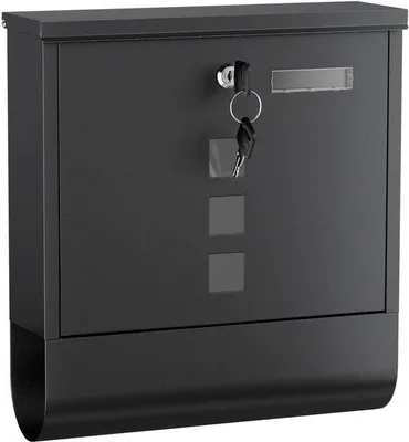 Produktbild von Famanu Wandbriefkasten mit Zeitungsrolle - Schwarz