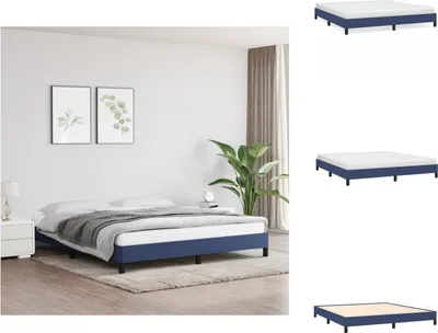 Produktbild von vidaXL Bettgestell Blau 160x200 cm Stoff -  Betten & Bettgestelle