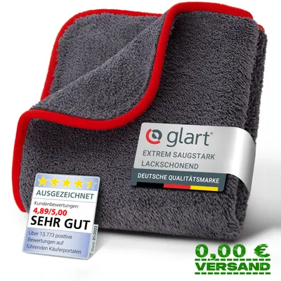 Produktbild von Glart 44TP Auto Trockentuch Microfasertuch Autopflege Poliertuch 40x40cm