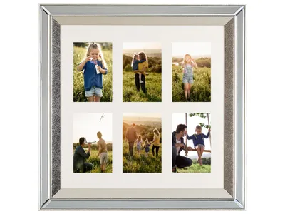 Obrázok produktu pre Rámček na fotky 50 x 50 cm na fotky 10 x 15 cm strieborný