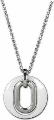 Produktbild von Amello Halskette 80cm Edelstahl Keramik Schmuck Magic silber weiß ESKX03W