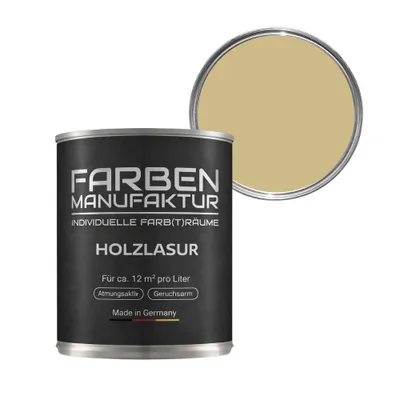 Produktbild von Farben Manufaktur Holzlasur – Grünbeige ca. RAL 1000 – nicht deckend – 2 L