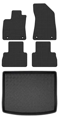 Productafbeelding van Rubberen automatten + kofferbakmat voor MG ZS I vanaf 2020 (SUV) – 5-delig, zwart, op maat – Wielganizator