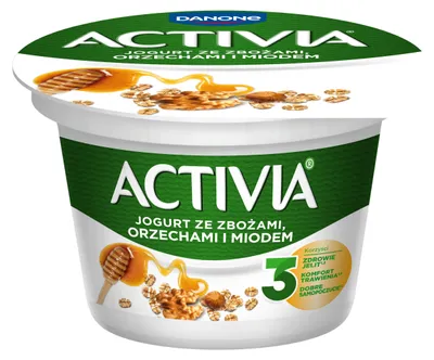 Zdjęcie produktu dla Activia Jogurt ze zbożami orzechami i miodem 165g