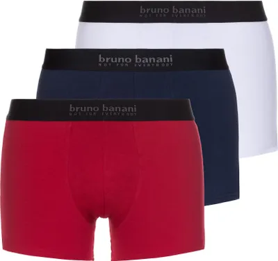 Produktbild von Bruno Banani Trunk 3-Pack eng anliegende Boxershorts Energie Baumwolle mit superweichen Webbund und Logo Schriftzug