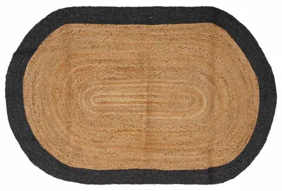 Obrázok produktu pre Koberec z prírodnej žúty, tmavosivá farba, rozmer 205 x 305 cm