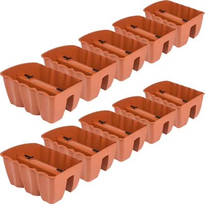 Obrázok produktu pre 10x Kvetináč 40 cm Závesný kvetináč Balkónový kvetináč Želený kvetináč DCRO Terakota