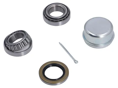 Image de Kit de 2 jeux de roulements de moyeu de roue pour remorque L44649 avec joint d'étanchéité, cache-poussière et goupille fendue pour essieu droit de 1-1/16 pouce