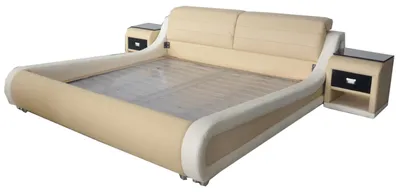 Produktbild von Doppel Luxus Leder Bett + USB Polster Betten Moderne Hotel Multifunktion LB8831