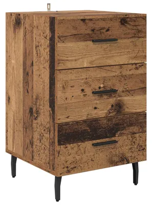 Produktbild von Nachttisch mit Schubladen Altholz 40 x 40 x 66 cm Holzwerkstoff