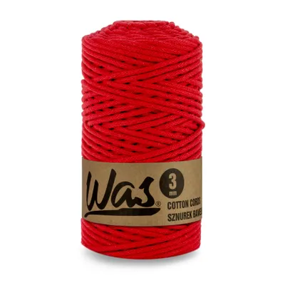 Produktbild von Baumwollkordel Geflochtene Baumwollschnur Polyesterkernschnur Für Makramee Makramee-Seil Bastelkordel 3mm 100m Rot DIY WAS