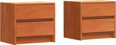 Produktbild von Nachttische 2 pcs Wachsbraun 40 x 30.5 x 35.5 cm Kiefernholz