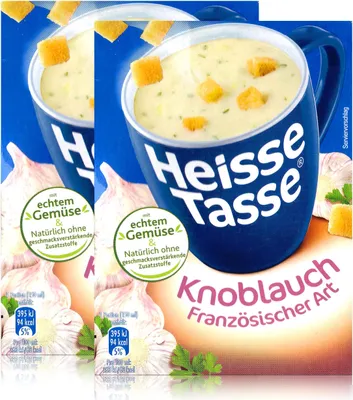 Produktbild von Heisse Tasse Knoblauch Französische Art mit Croûtons 3 Beutel á 17,9g (2er Pack)