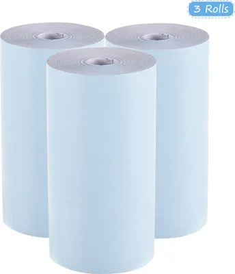 Obrázok produktu pre Aibecy 3 rolky 57 * 30 mm Modrá termálna papierová rolka Faktúra Príjem Foto papier Clear Print pre vreckovú termálnu tlačiareň PeriPage A6 pre tlačiareň PAPERANG P1 / P2 Mini Photo Printer