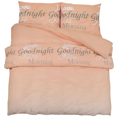 Image de vidaXL Ensemble de literie rose 200x200 cm coton