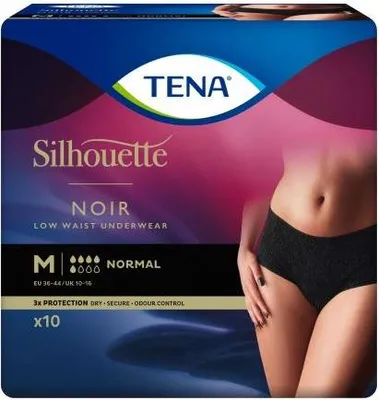 Produktbild von 6x TENA Silhouette Normal Noir Inkontinenzpants Gr. M | Packung (10 Stück)