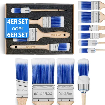 4-teiliges Pinselset – Flachpinsel für Lack, Wandfarbe & Holzlasur