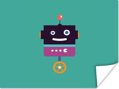 Produktbild von MuchoWow® Poster Roboter - Rad - Lila - Grün - Jungen - Kinder 80x60 cm - Kunst für zu Hause