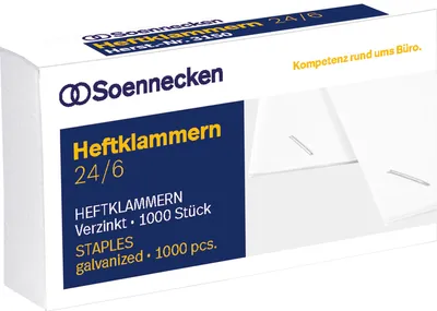 Produktbild von Heftklammern 3151 24/6 verzinkt 1000 Stück Packung mit 100 Stück