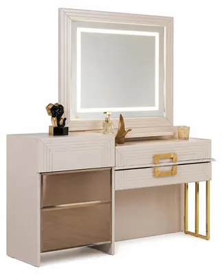 Produktbild von Schlafzimmer Set Bett Nachttische Kleiderschrank Schminktisch Modern stilvolle