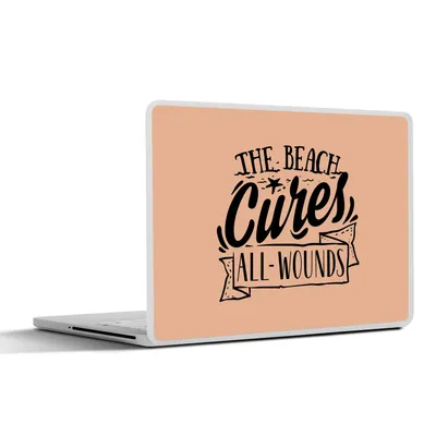 Produktbild von MuchoWow® Laptop Aufkleber Sticker Cover Sommer - Strand - Rosa 30x22 cm - Laptop-Sticker