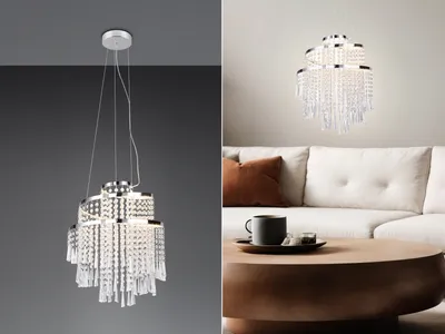Produktbild von Reality Pomp LED Pendelleuchte 30W ⌀38cm dimmbar Chrom CCT einstellbare Lichtfarbe Höhenverstellbar
