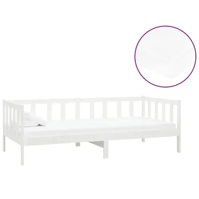 Produktbild von Tagesbett mit Matratze 90x200 cm Weiß Kiefer Massivholz
