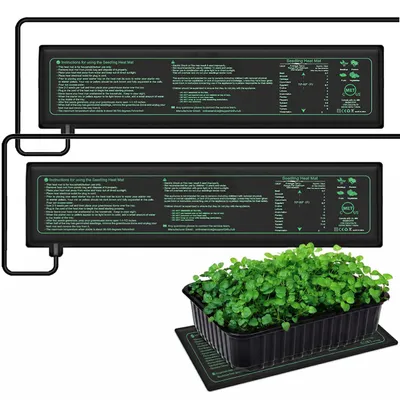 Produktbild von 2 Stück Heizmatte Pflanzen Zimmergewächshaus 7W Wärmematte Reptil Dragon Temperatur Heizkissen Amphibien Pet Mat Wärmer Bett Matte, 10x52,5cm