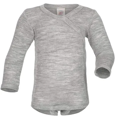 Produktbild von Baby Wickelbody langarm Wolle & Seide, Engel Natur, Gr. 50/56-74/80 (62-68, Hell