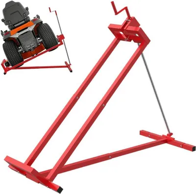 Immagine prodotto di QEENTOE, sollevatore per rasaerba a trattore, colore rosso, capacità di carico 400 kg, regolabile fino a +45°, dispositivo di sollevamento per trattori rasaerba, strumento di pulizia per trattori rasaerba