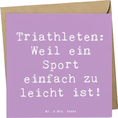 Produktbild von Mr. & Mrs. Panda Glückwunschkarte Spruch Triathlon Helden - Lavendeltraum - Geschenk, Radfahren, Sport, Training, Ausdauer, Grußkarte, anlasskarte, faltkarte, Sportler