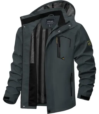 Produktbild von Herren Outdoorjacke Leicht Wasserabweisend Wanderjacke Übergangsjacke L Kohlengrau