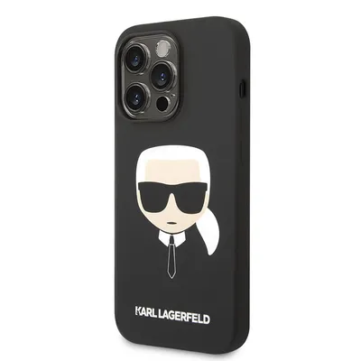 Produktbild von Karl Lagerfeld Klhmp14Xslkhbk Iphone 14 Pro Max 6,7"" Hardcase Czarny/Schwarz Silikon Karl`s Head Magsafe