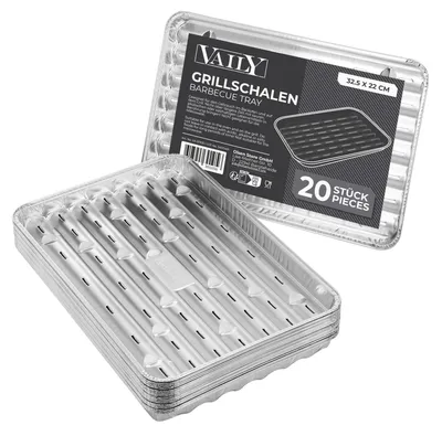Image de Barquette de cuisson en aluminium Barbecue - 32,5 x 22 cm - Lot de 20 - Jetable