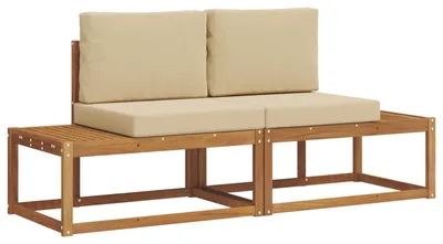 Produktbild von vidaXL Outdoor-Sofagarnitur mit Kissen 2 pcs Natur