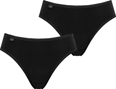 Produktbild von sloggi Damen Tai-Slip 2-Pack 24/7 Baumwolle - BLACK - Größe 40
